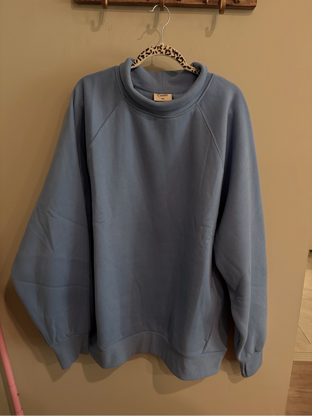 Comfrt Basic Mock Neck Sweatshirt Blue XXL